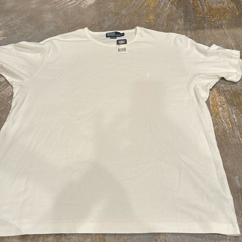 VTG Polo by Ralph Lauren white cotton classic tee size XXL new white‎ pony